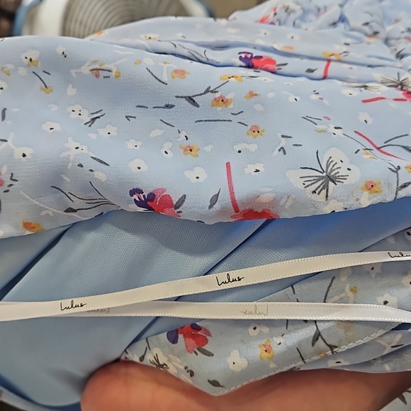 Lulus Afternoon Romance Dusty Blue Floral Print Ruffled Midi Dress Sz XL - Picture 15 of 15